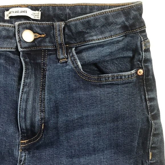 Elizabeth & James High Rise Stovepipe Jeans Medium Wash 28x26 Size 10 Short - Picture 7 of 8